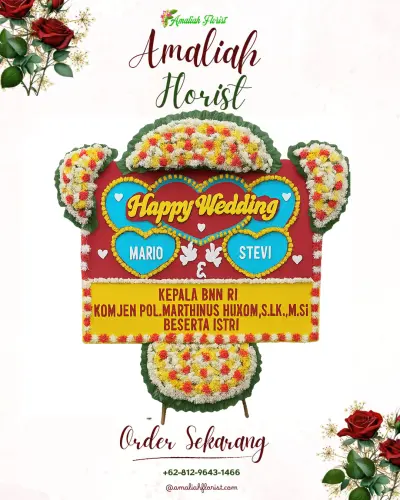 Karangan Papan Bunga Pernikahan di Kedungumpul